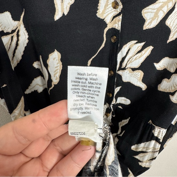 Sonoma Floral Dress Size 2x w/ Pockets Button Front Tiered Midi Dress - Picture 12 of 13